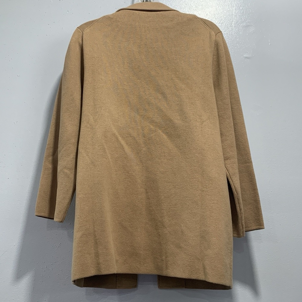 Quince 100% Organic Cotton Knit Blazer Jacket Camel Womens Office Comfort Size L - Picture 3 of 13